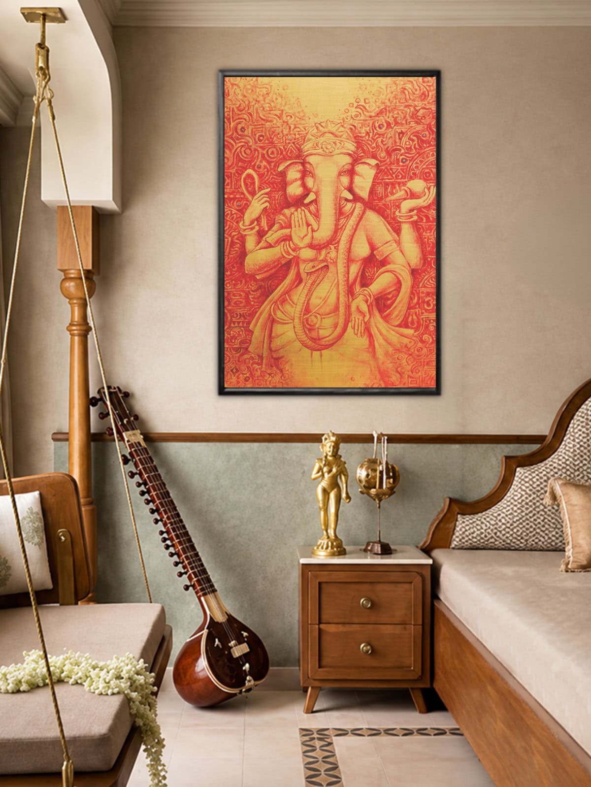 Ganesha Vinyaki Red & Gold - Image 2