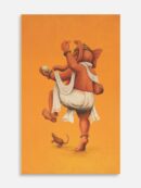 Ganesha Dancing Yellow Background