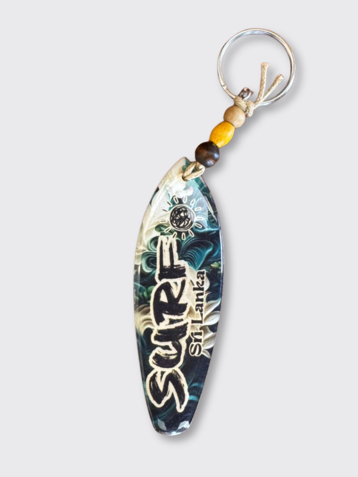 Bluish Green Surf Sri Lanka Key Tag