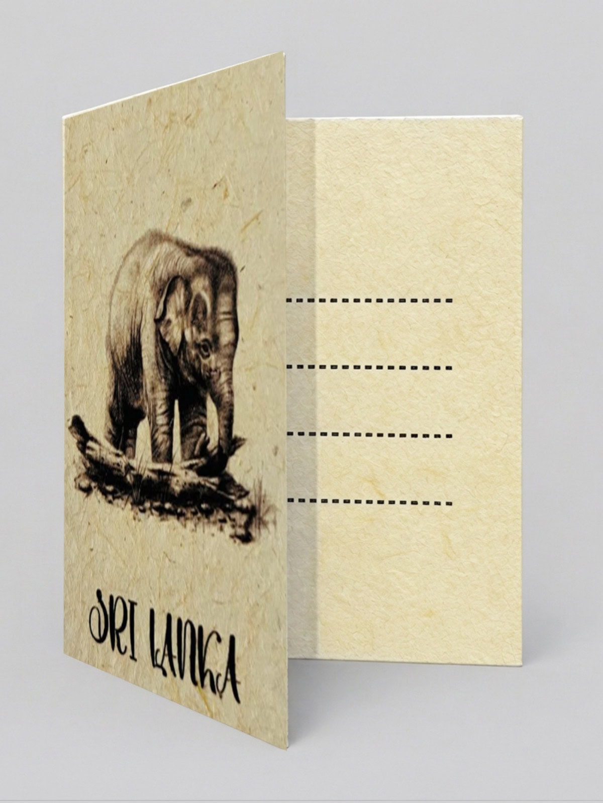 Elephant Calf Mana Grass Greeting Card - Image 2