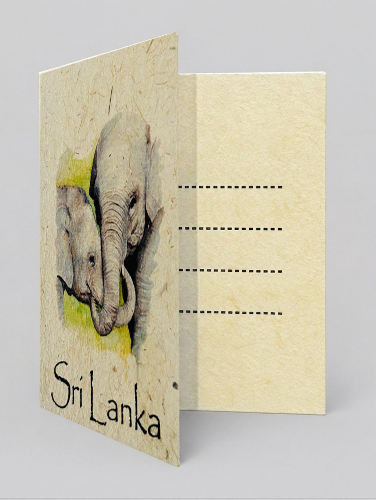 Elephant Family Mana Grass Greeting Card - Image 2