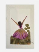 Girl in Purple Dress Flower Greeting Cad
