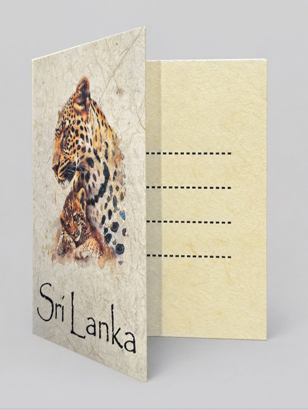 Leopard Family Mana Grass Greeting Card - Image 2