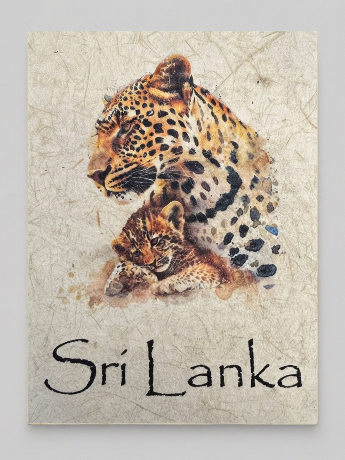 Leopard Family Mana Grass Greeting Card