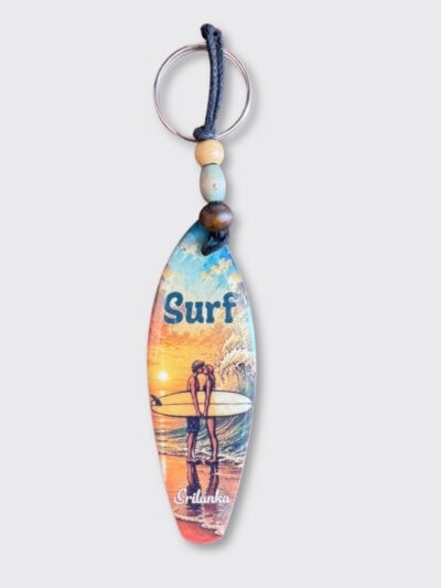 Surfer Couple Surf Sri Lanka Key Tag