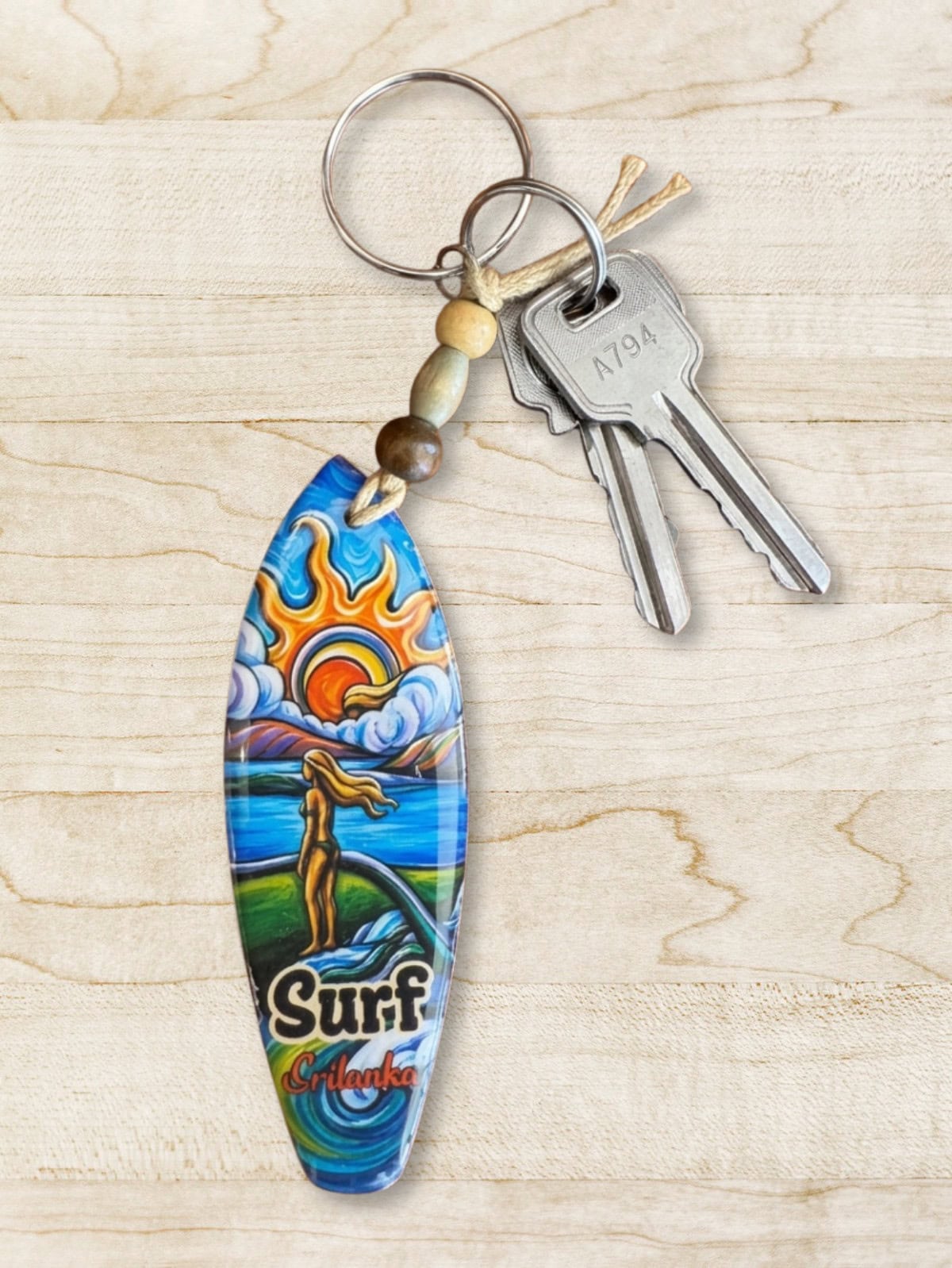 Surfer Girl 2 Surf Sri Lanka Key Tag - Image 2