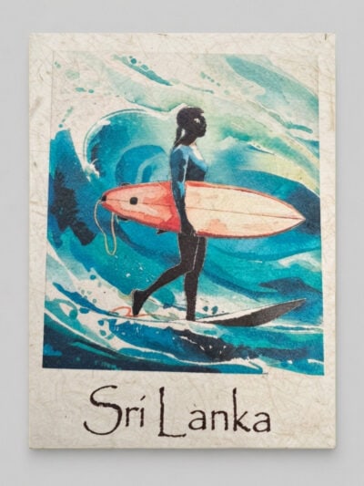 Surfer Girl on The Waves Mana Grass Greeting Card