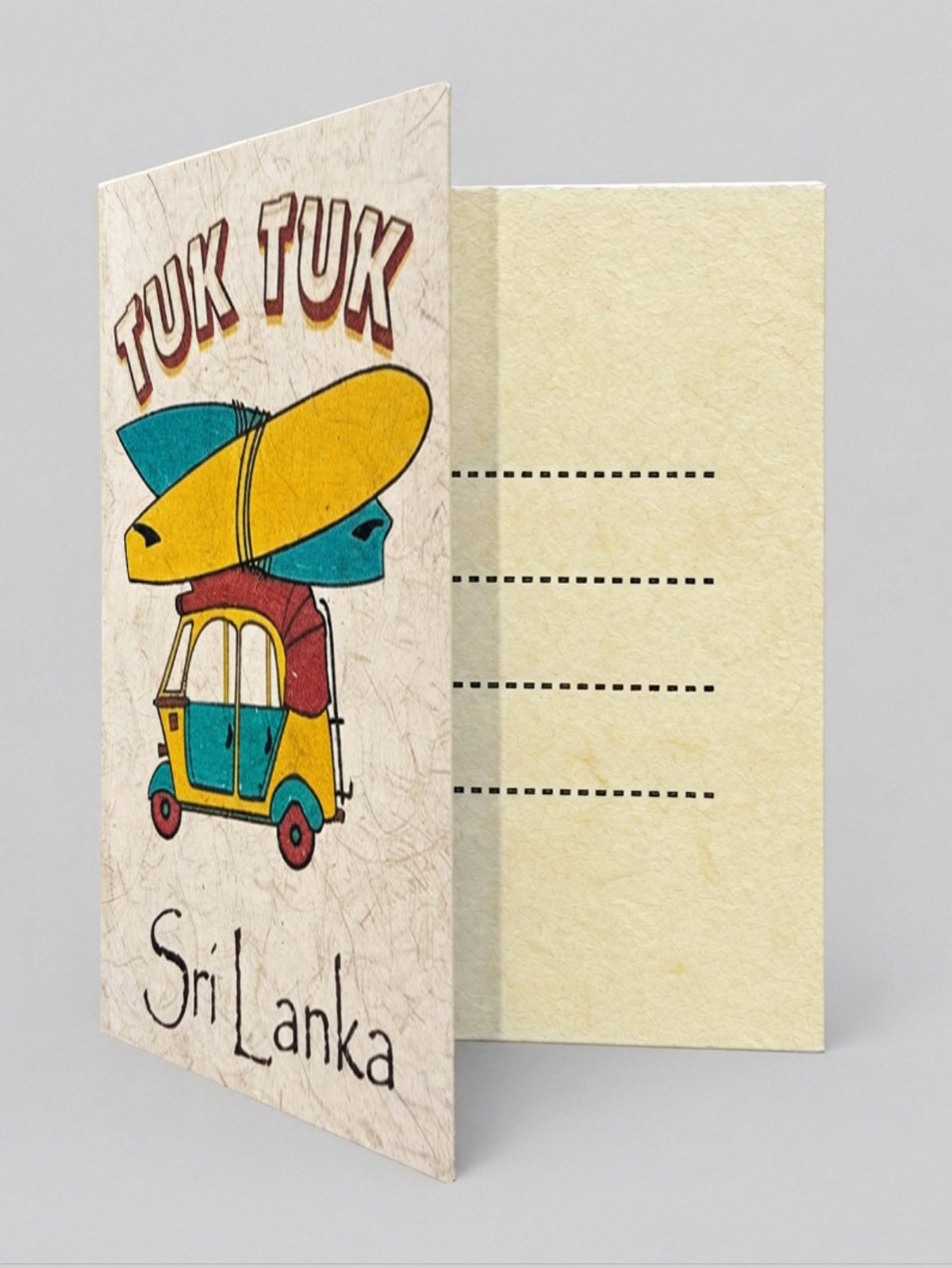 Tuk Tuk with Surfing Boards Mana Grass Greeting Card - Image 2