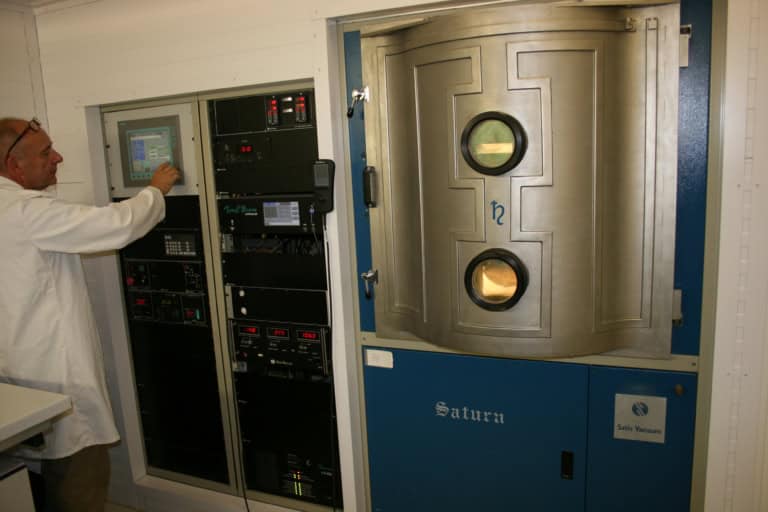 Vacuum optical coating chamber at Kingsview Optical