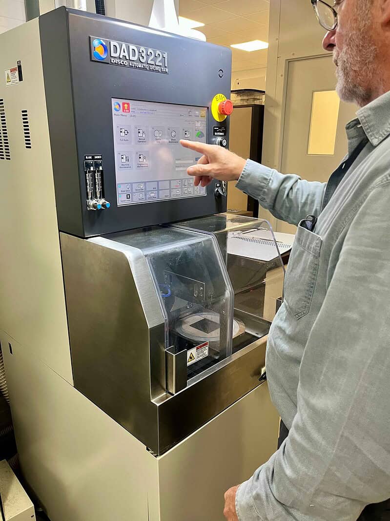 Optical Filter Manufacturer UK 2 Disco DAD3221 dicing saw used to dice coated optical filter wafers at Kingsview Optical