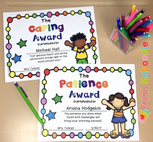 Character Traits Awards for Lower Grades