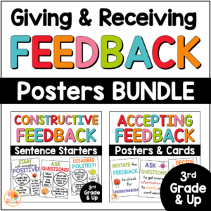 Giving and Receiving Feedback Posters for Kids BUNDLE