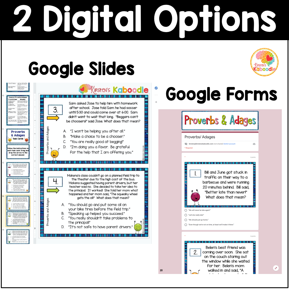 Proverbs and Adages Activities: Task Cards, Anchor Charts, and Worksheets - preview 3
