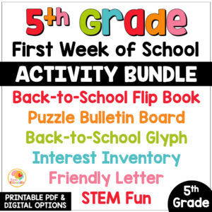 First Week of School Activities for 5th Grade: Back to School Activities