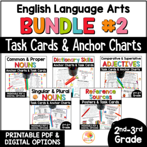 language-arts-task-cards-activities-2nd-3rd-grade