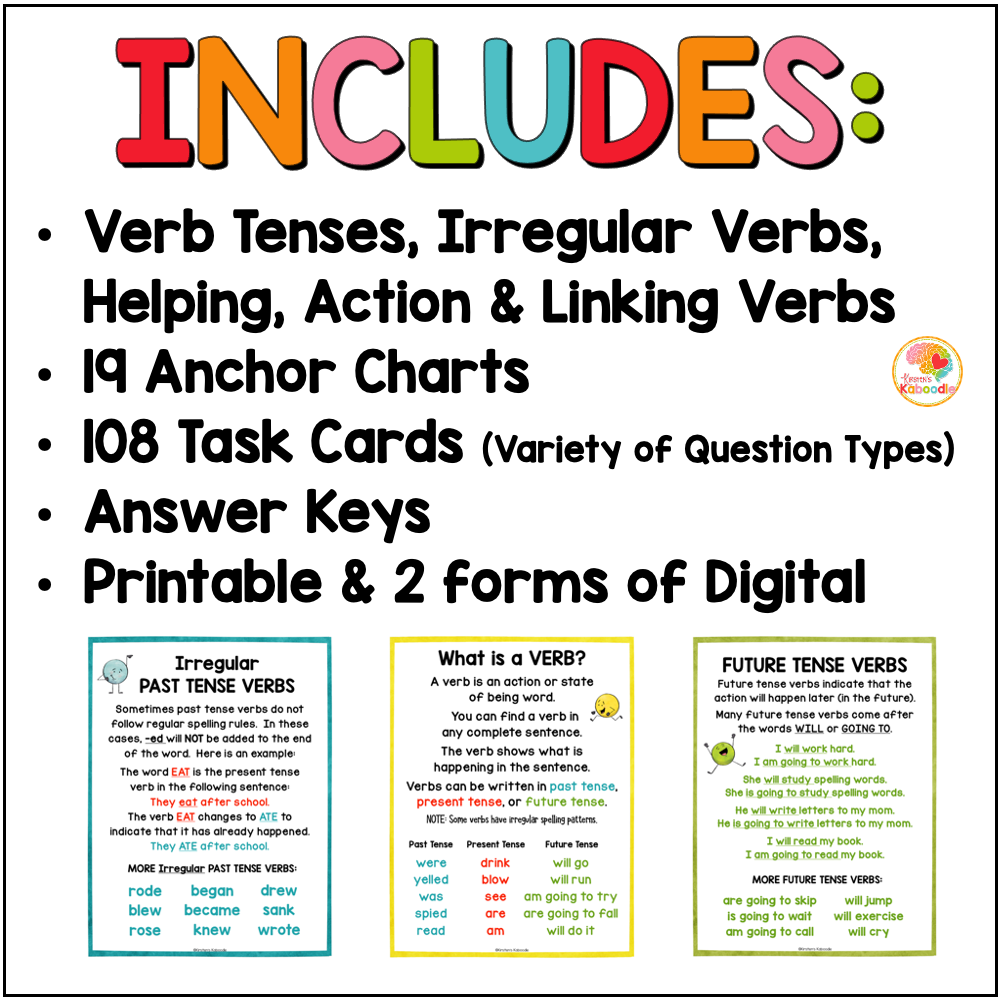 verbs-task-cards-anchor-charts-activities