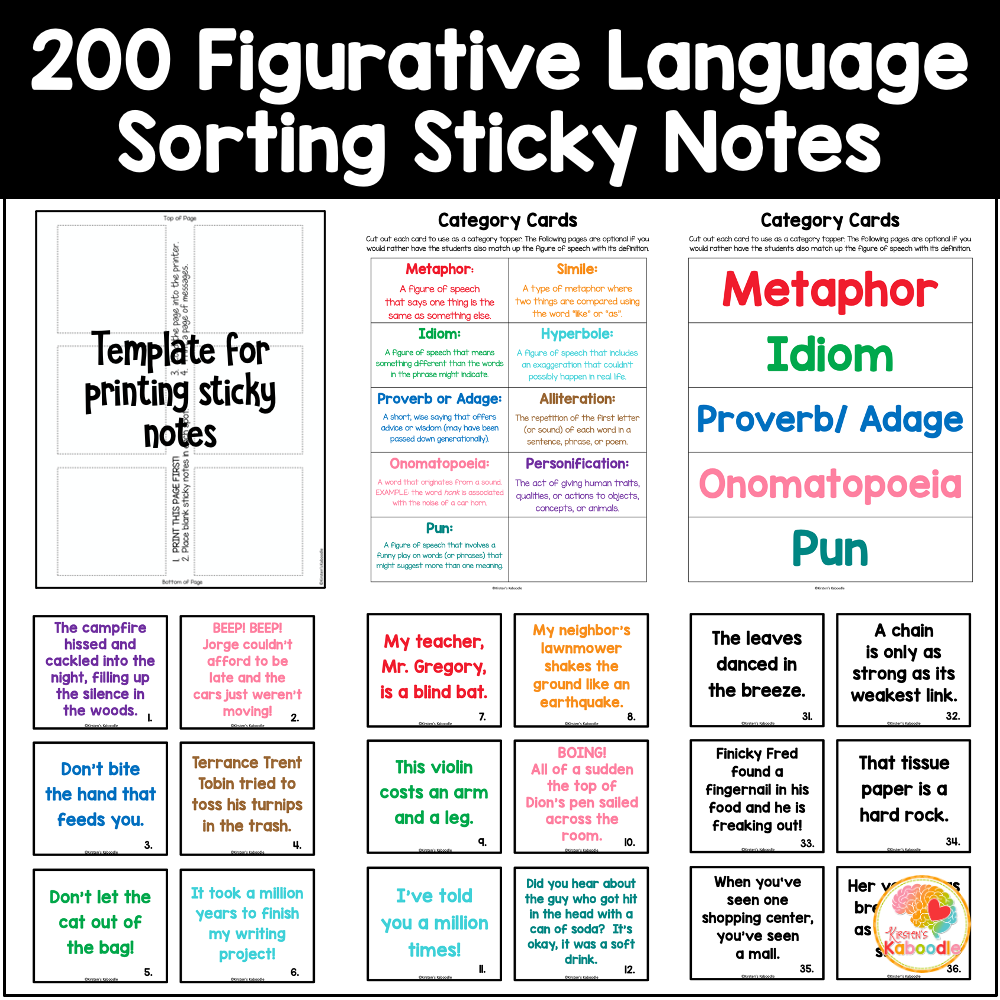 figurative-language-activity-sorting-sticky-notes