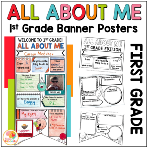 1st Grade All About Me Banner Poster Activity: First Day of First Week of School Craft
