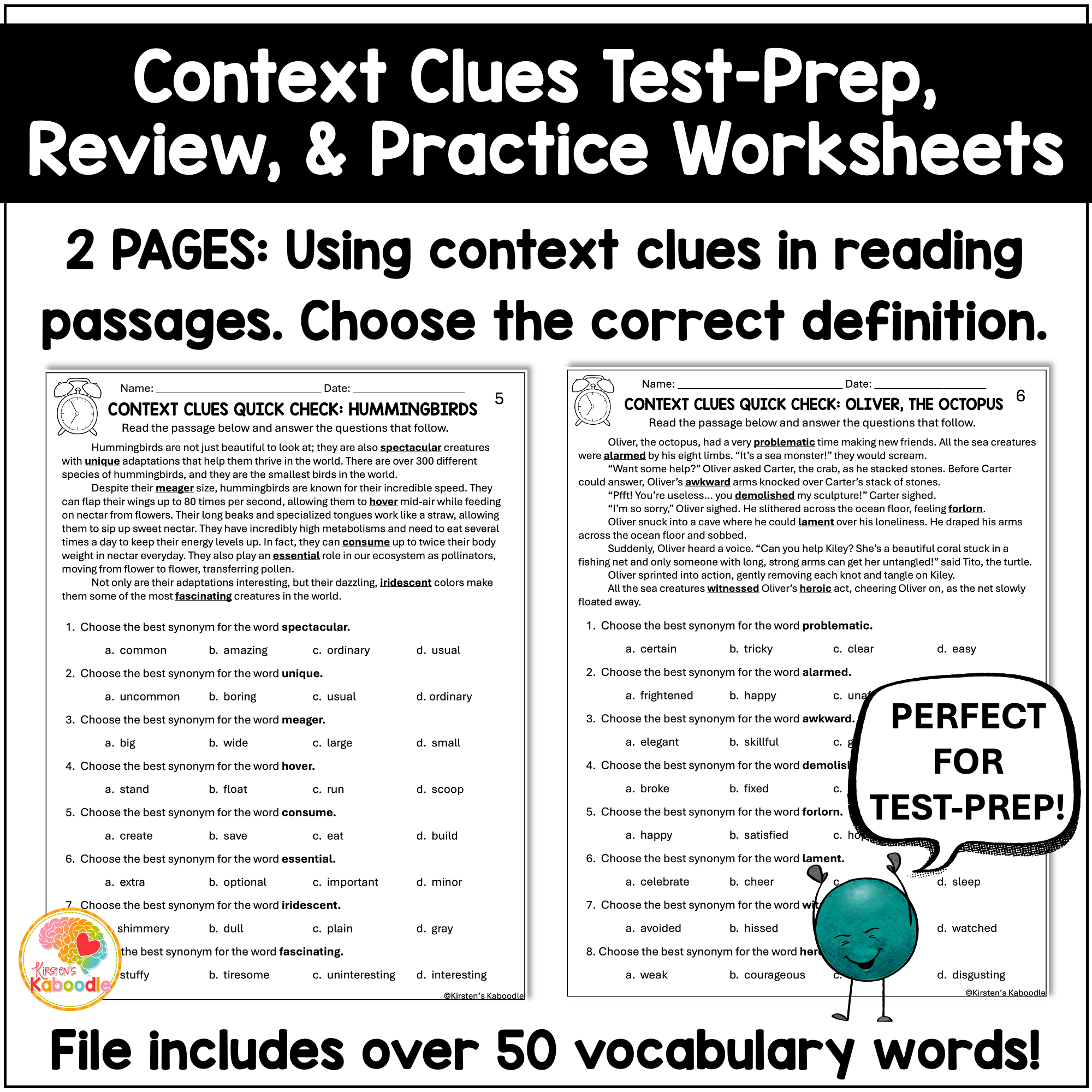 context-clues-worksheets-test-prep-review-quick-checks