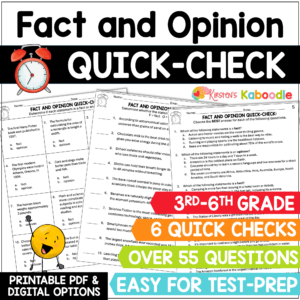 fact-and-opinion-quick-checks-worksheets