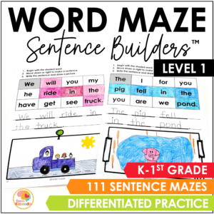 level-one-word-maze-sentence-builders