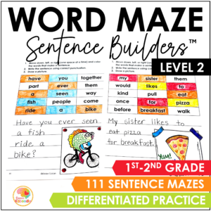 level-two-word-maze-sentence-builders
