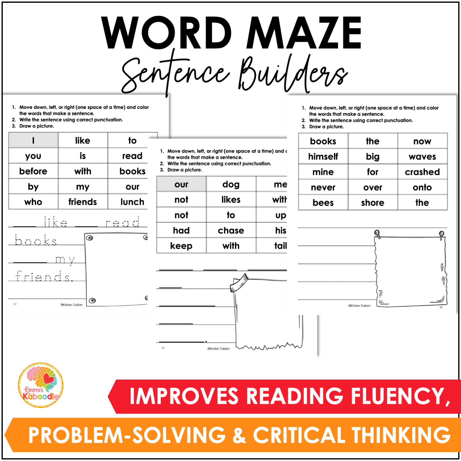111 Word Maze Sentence Builders™: LEVEL TWO Sentence Writing Activities for 1st & 2nd Grade - Image 2