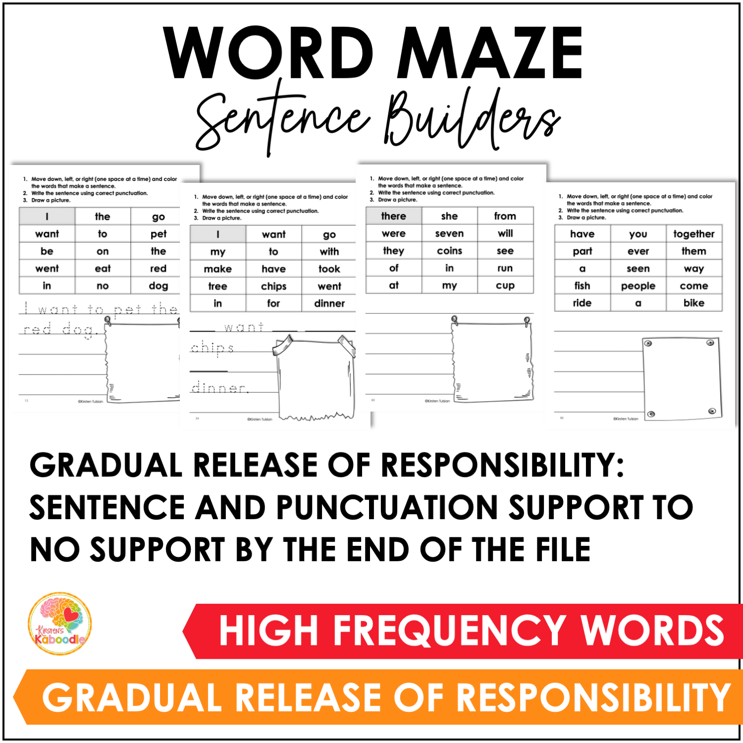 111 Word Maze Sentence Builders™: LEVEL TWO Sentence Writing Activities for 1st & 2nd Grade - Image 4