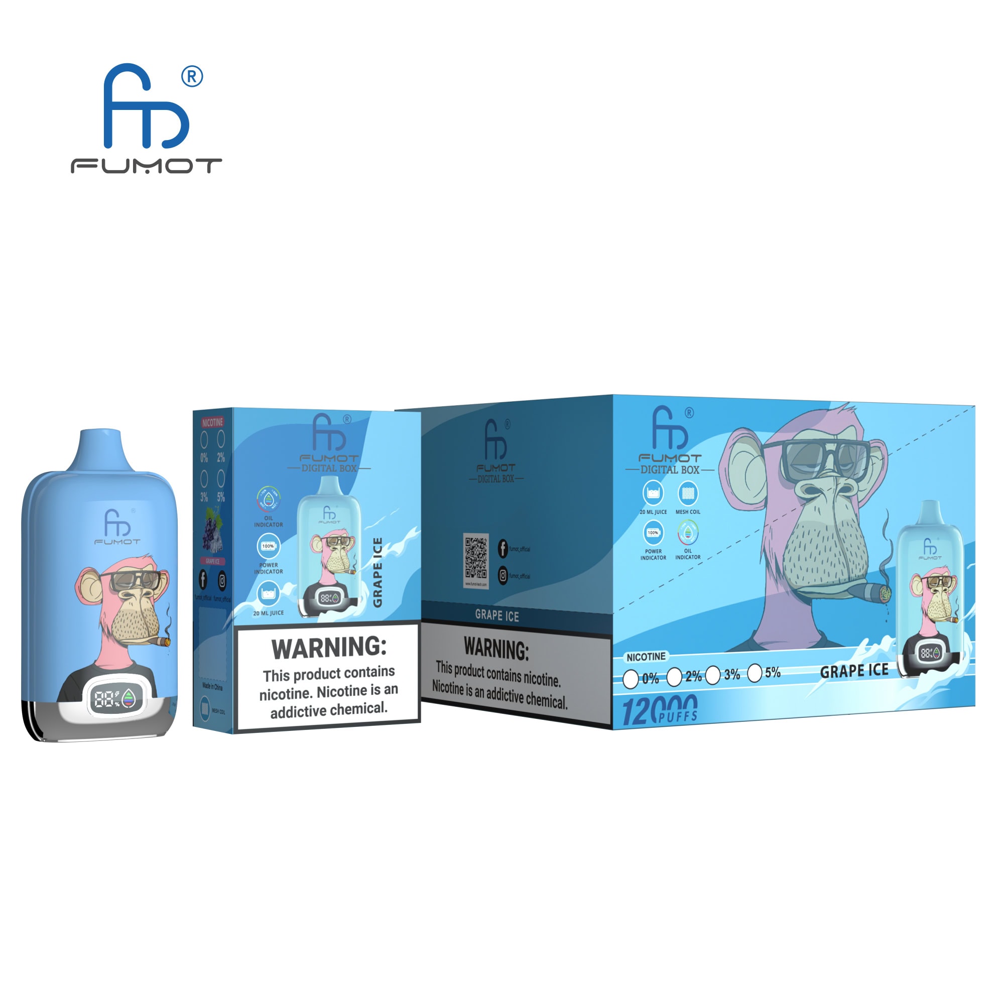 Fumot Digital Box 12000 Grape Ice - Imagen 3