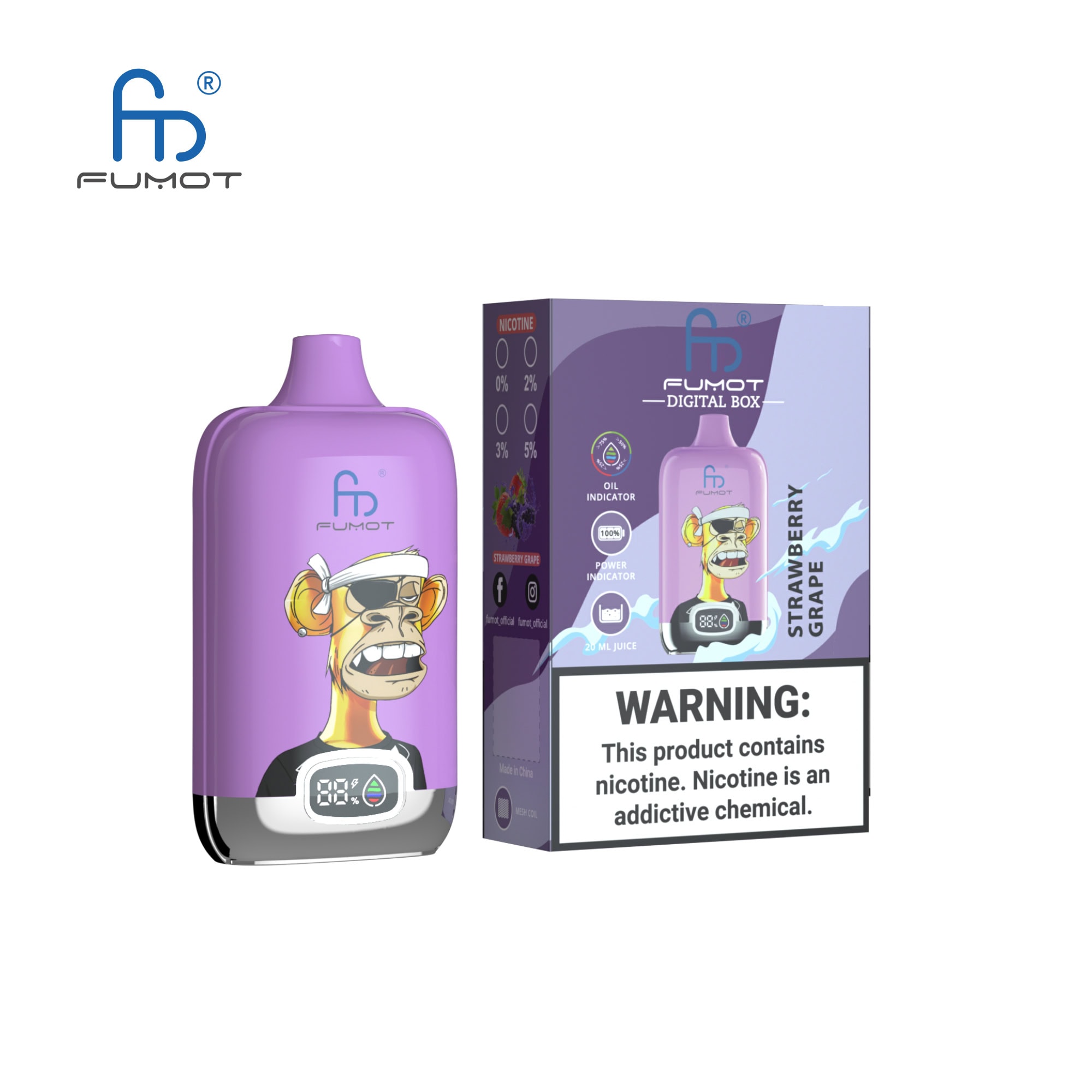 Fumot Digital Box 12000 Strawberry Grape - Imagen 2