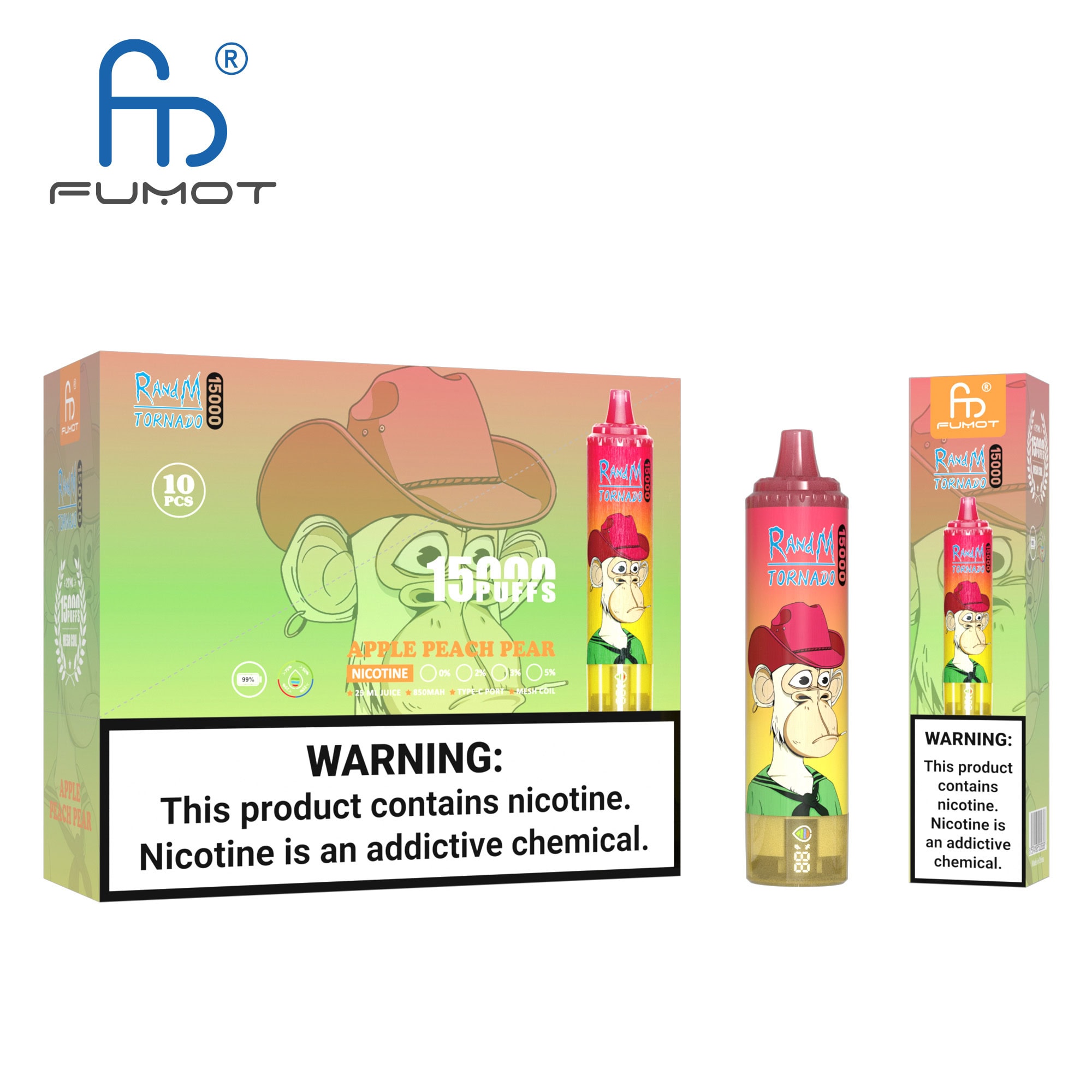 Fumot Tornado 15000 Apple Peach Pear - Image 3