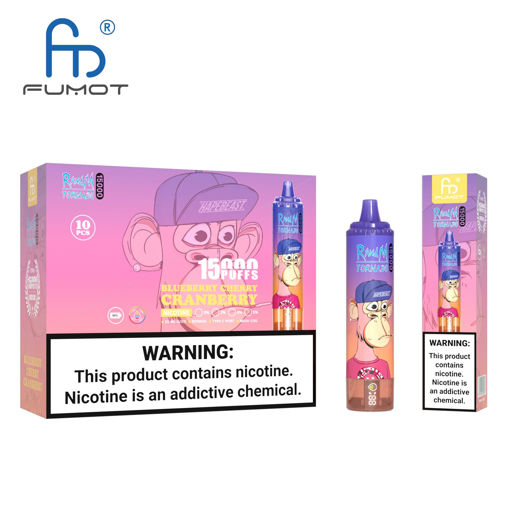 Fumot Tornado 15000 Blueberry Cherry Cranberry - Image 3