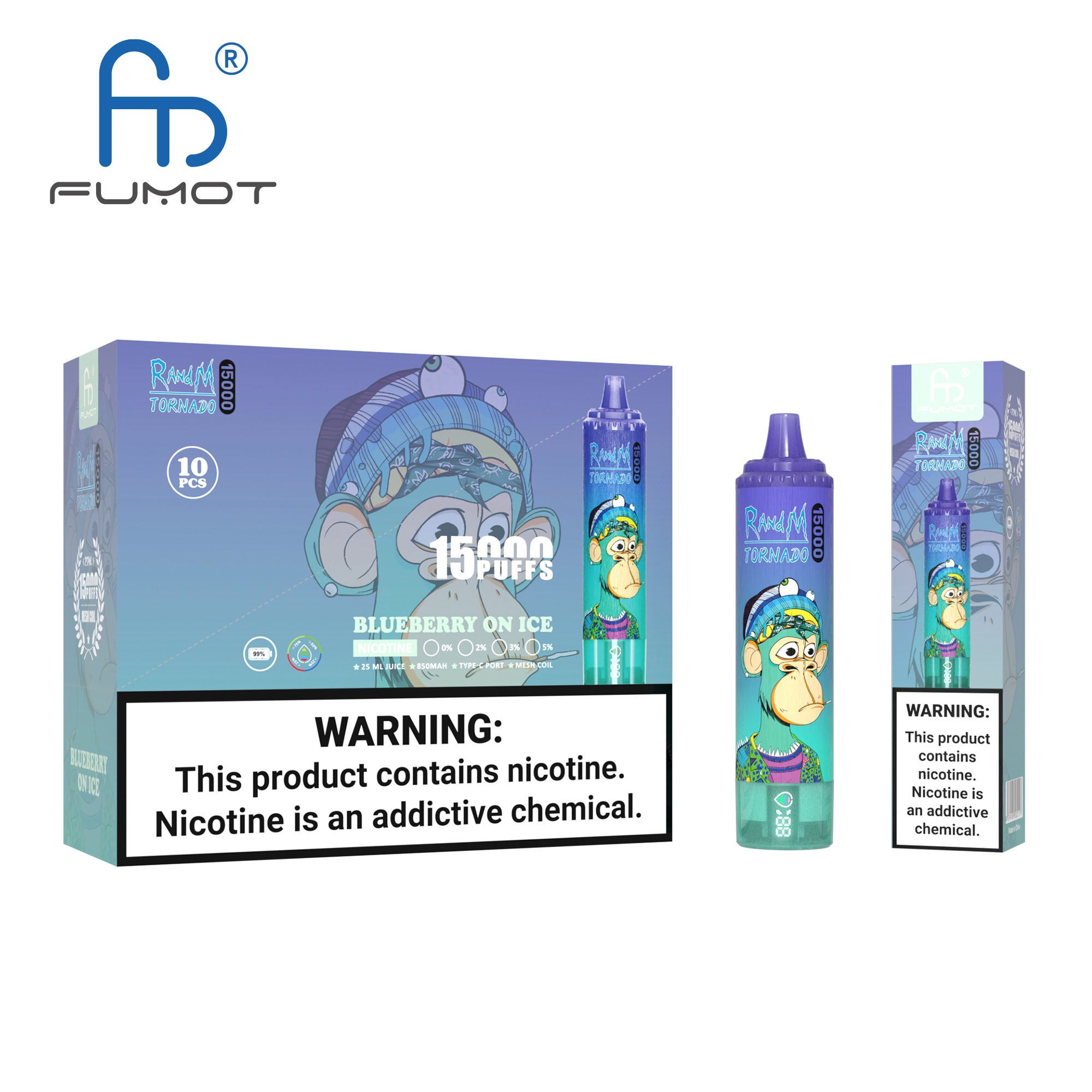Fumot Tornado 15000 Blueberry On Ice - Imagen 3