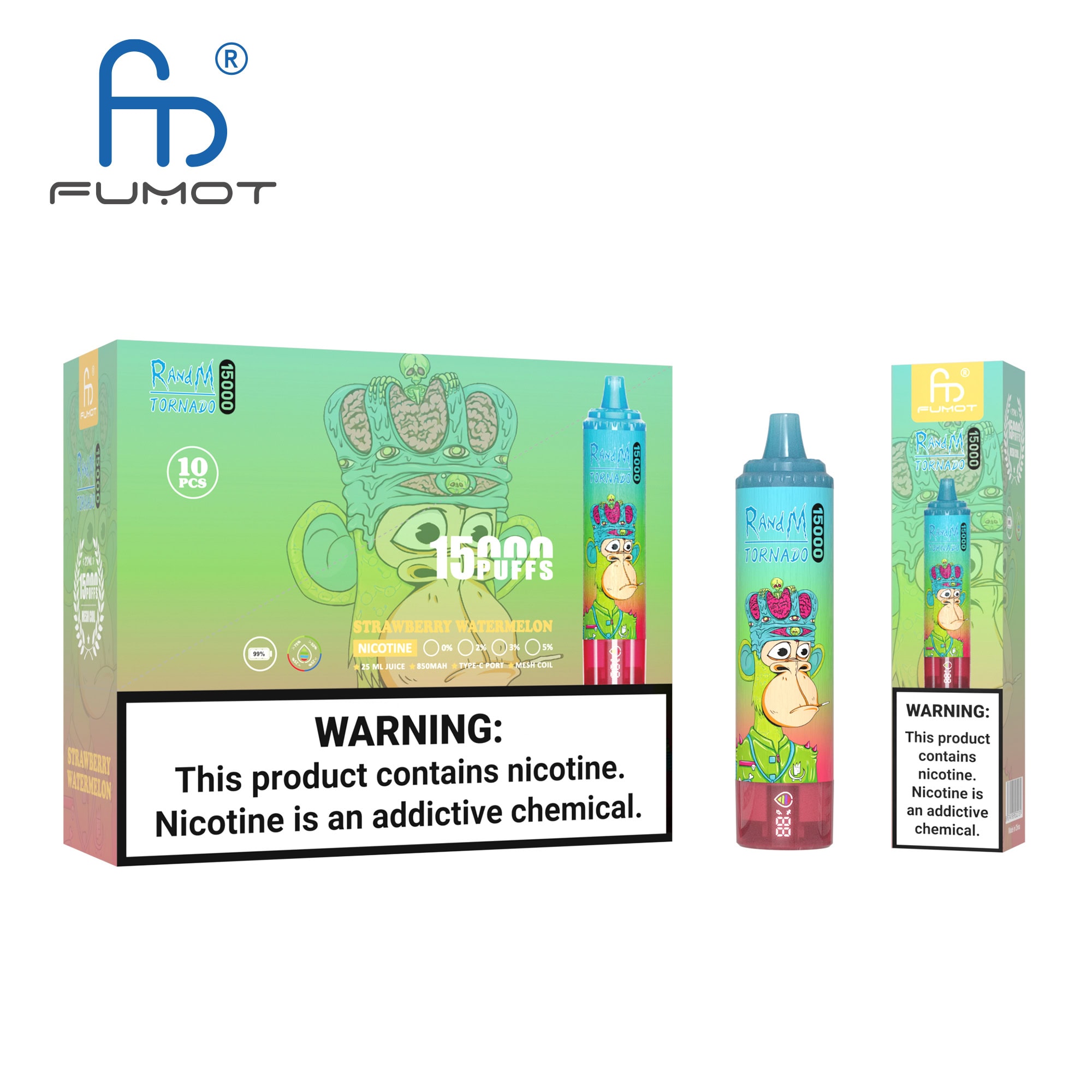 Fumot Tornado 15000 Strawberry Watermelon - Imagen 3