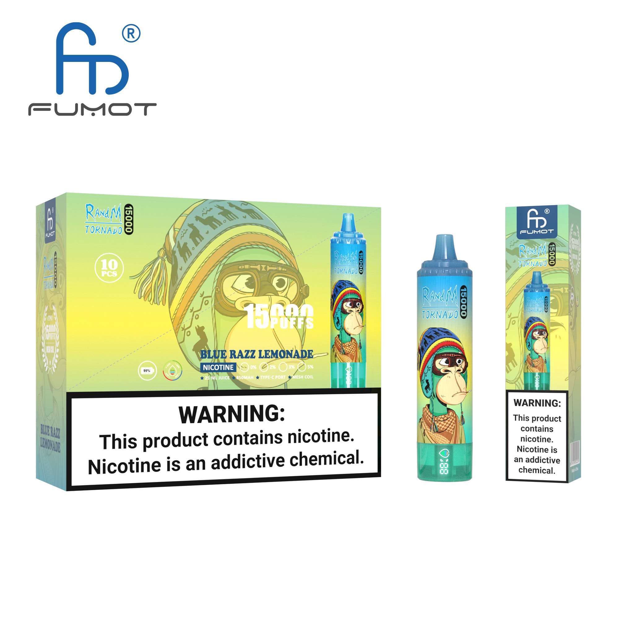 Fumot Tornado 15000 Blue Razz Lemonade - Imagen 3
