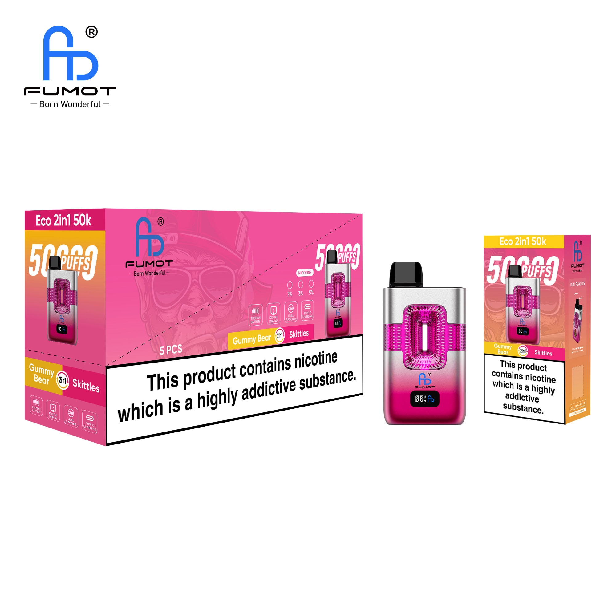 Fumot ECO 2in1 50K Gummy Bear & Skittles - Image 3