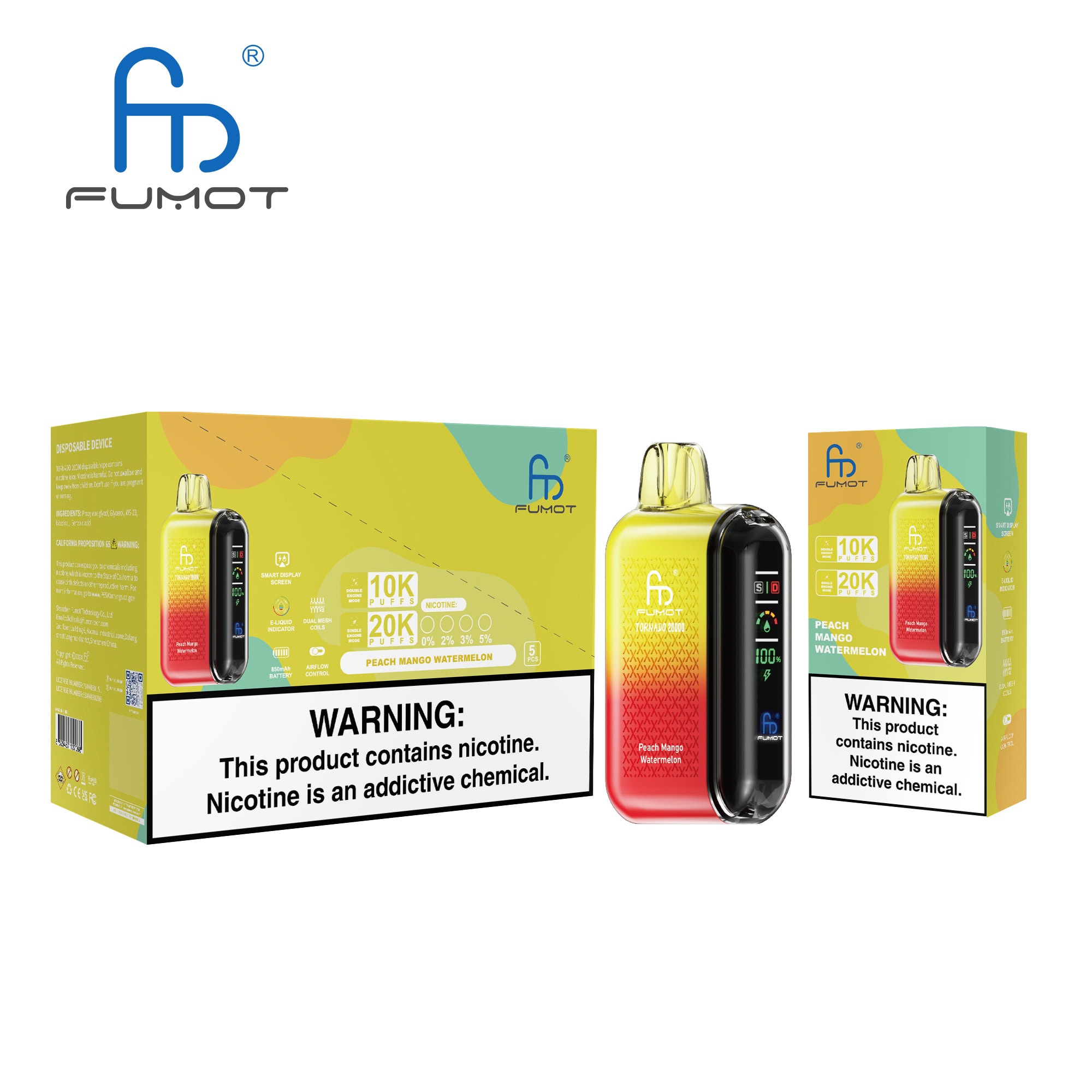 Fumot Tornado 20000 Peach Mango Watermelon - Image 3