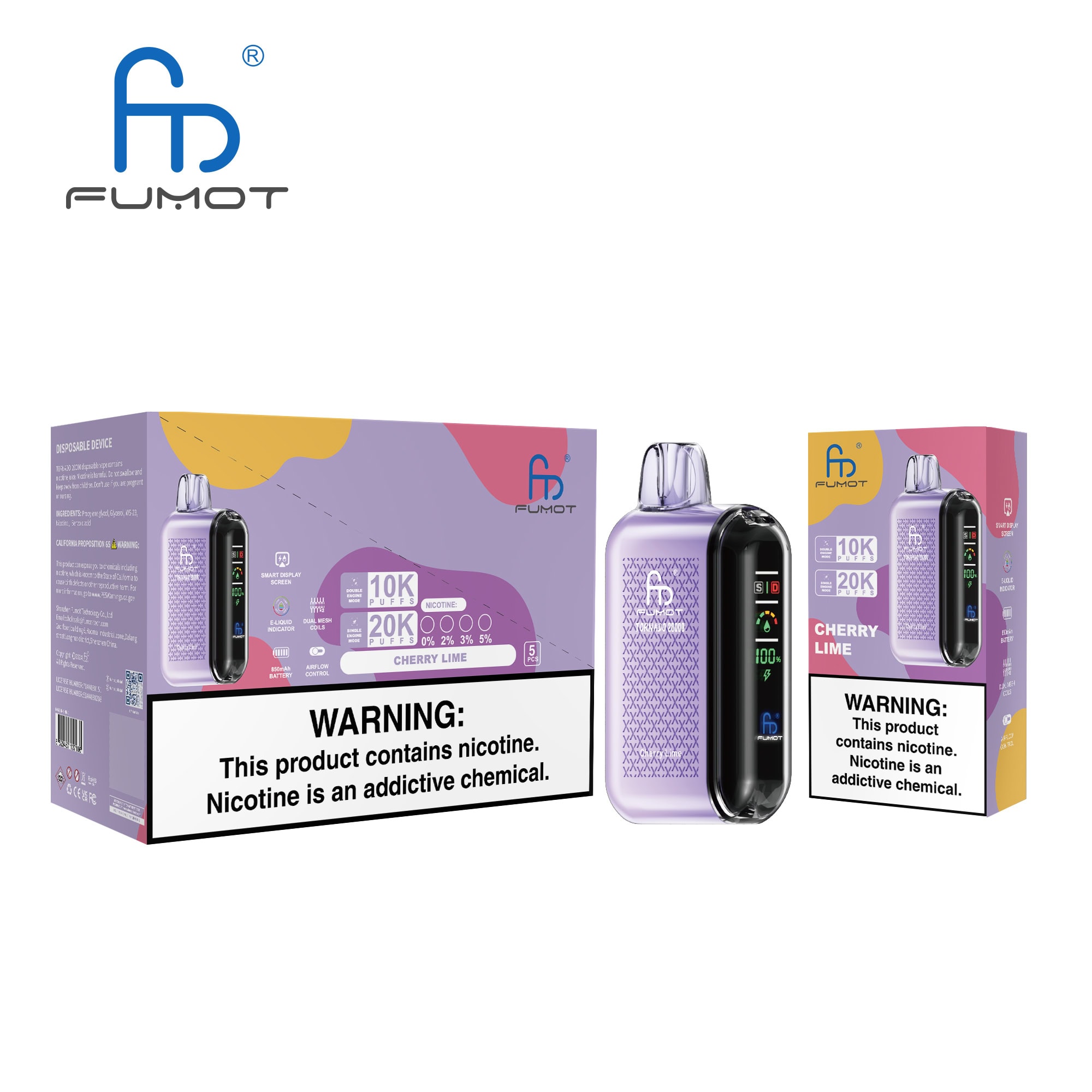 Fumot Tornado 20000 Cherry Lime - Image 3
