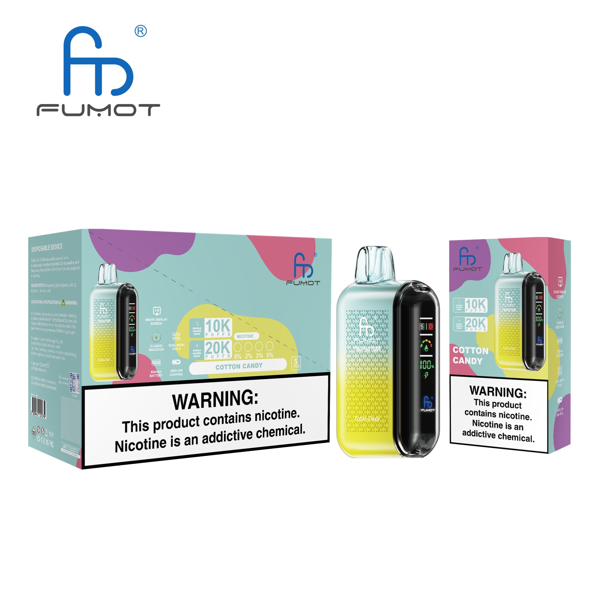 Fumot Tornado 20000 Cotton Candy – Image 3