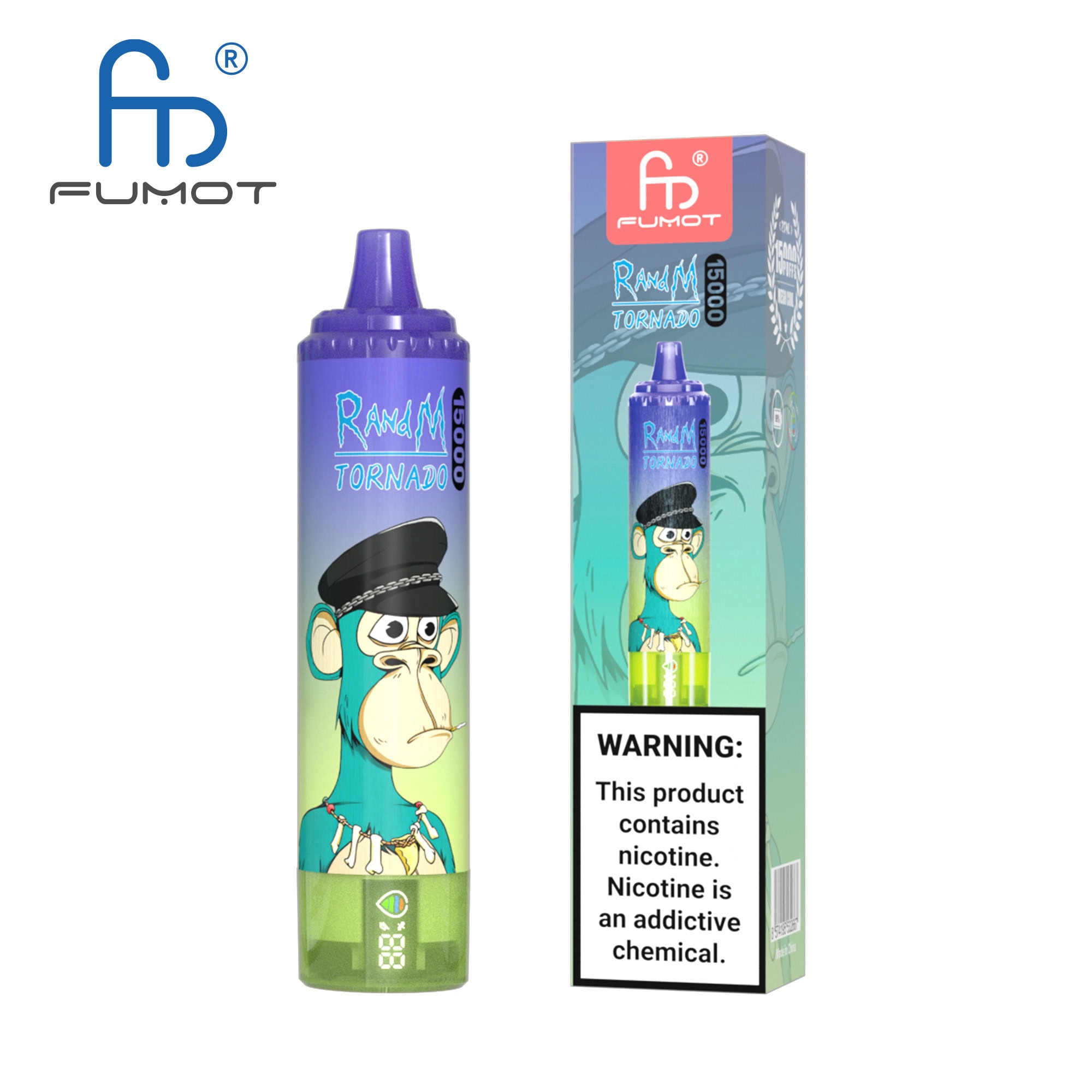 Fumot Tornado 15000 Blueberry Bubblegum – Image 2