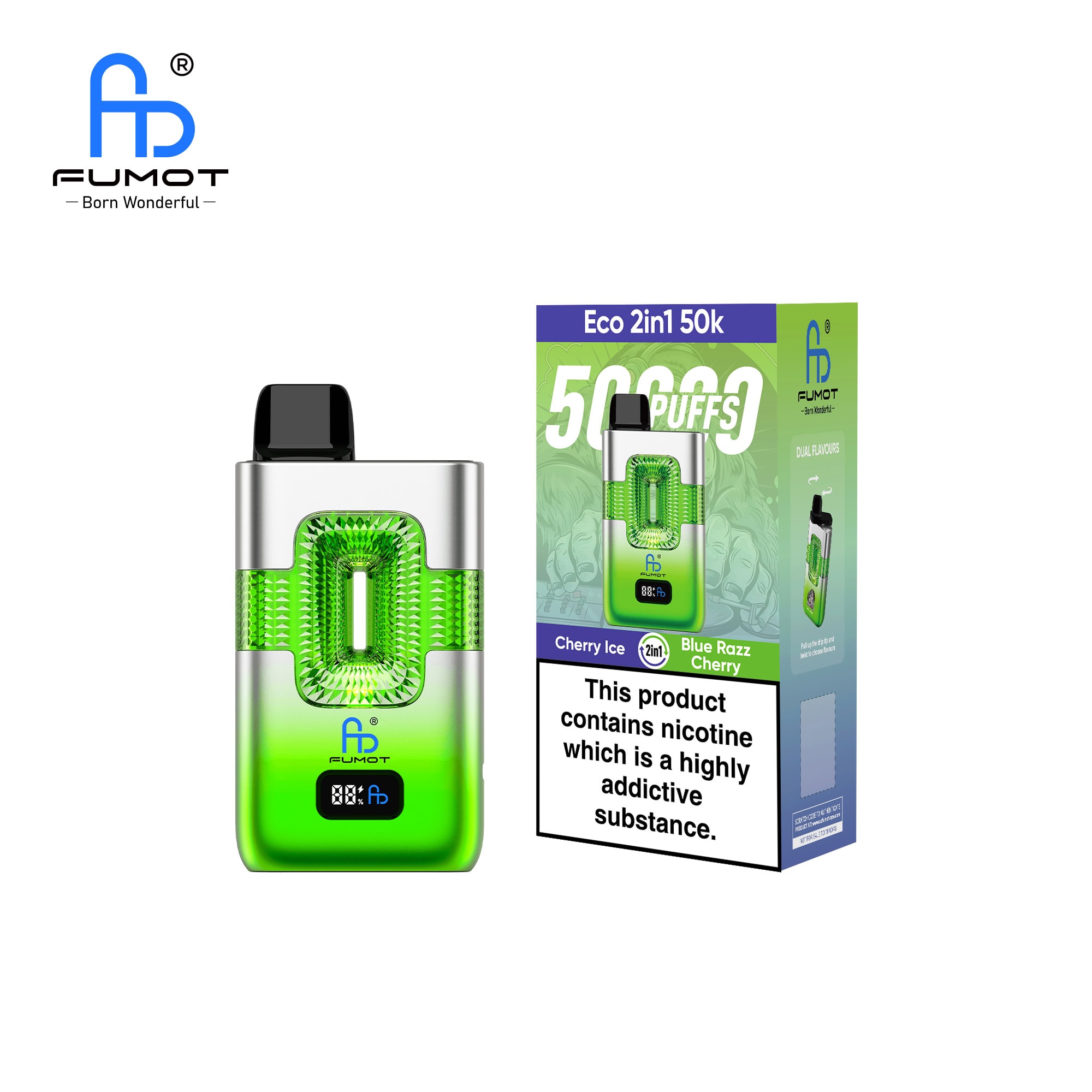 Fumot ECO 2in1 50K Cherry Ice & Blue Razz Cherry - Image 2