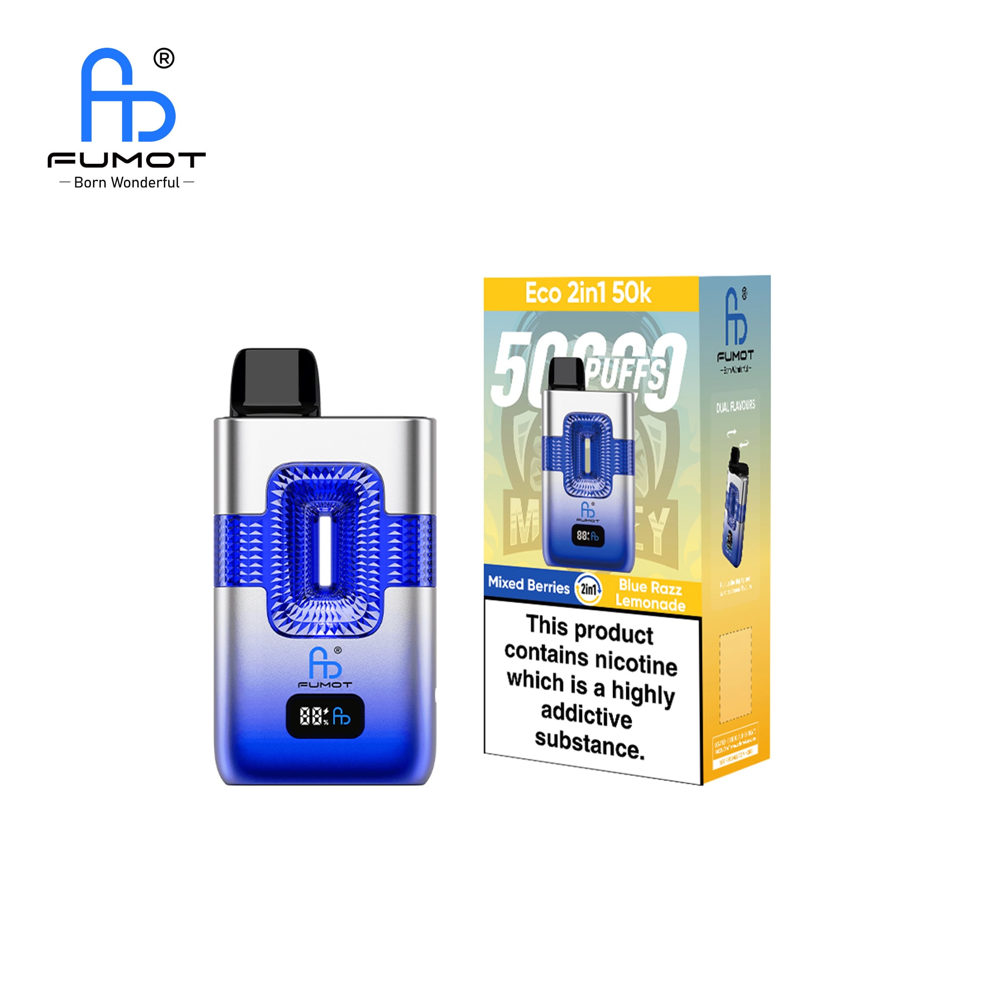Fumot ECO 2in1 50K Mixed Berries & Blue Razz Lemonade - Image 2