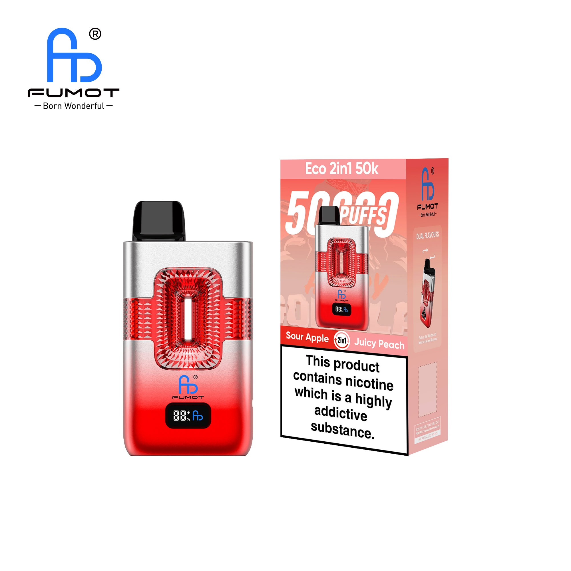 Fumot ECO 2in1 50K Sour Apple & Juicy Peach - Image 2