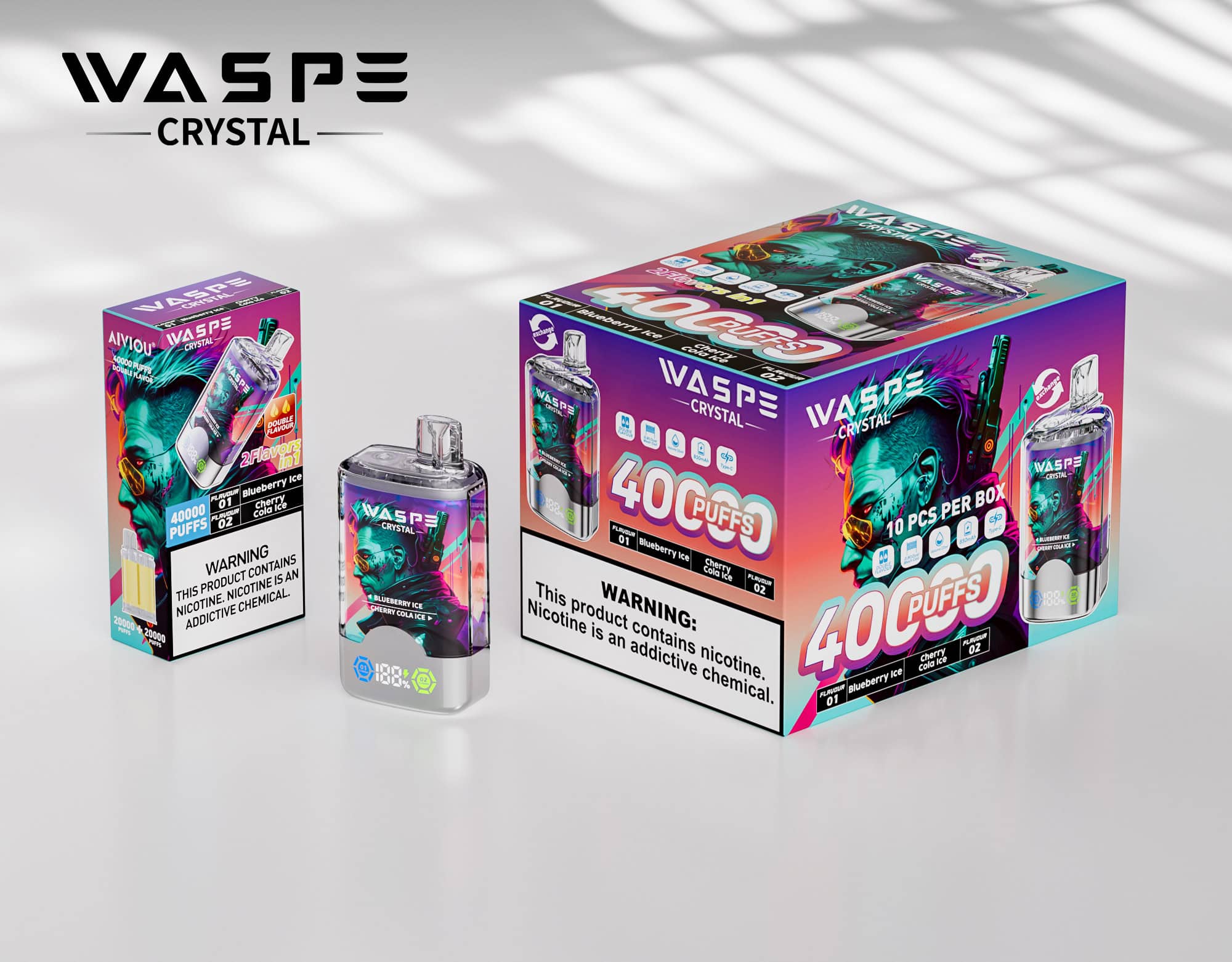 WASPE Crystal 40000 Blueberry Ice & Cherry Cola Ice - Image 3