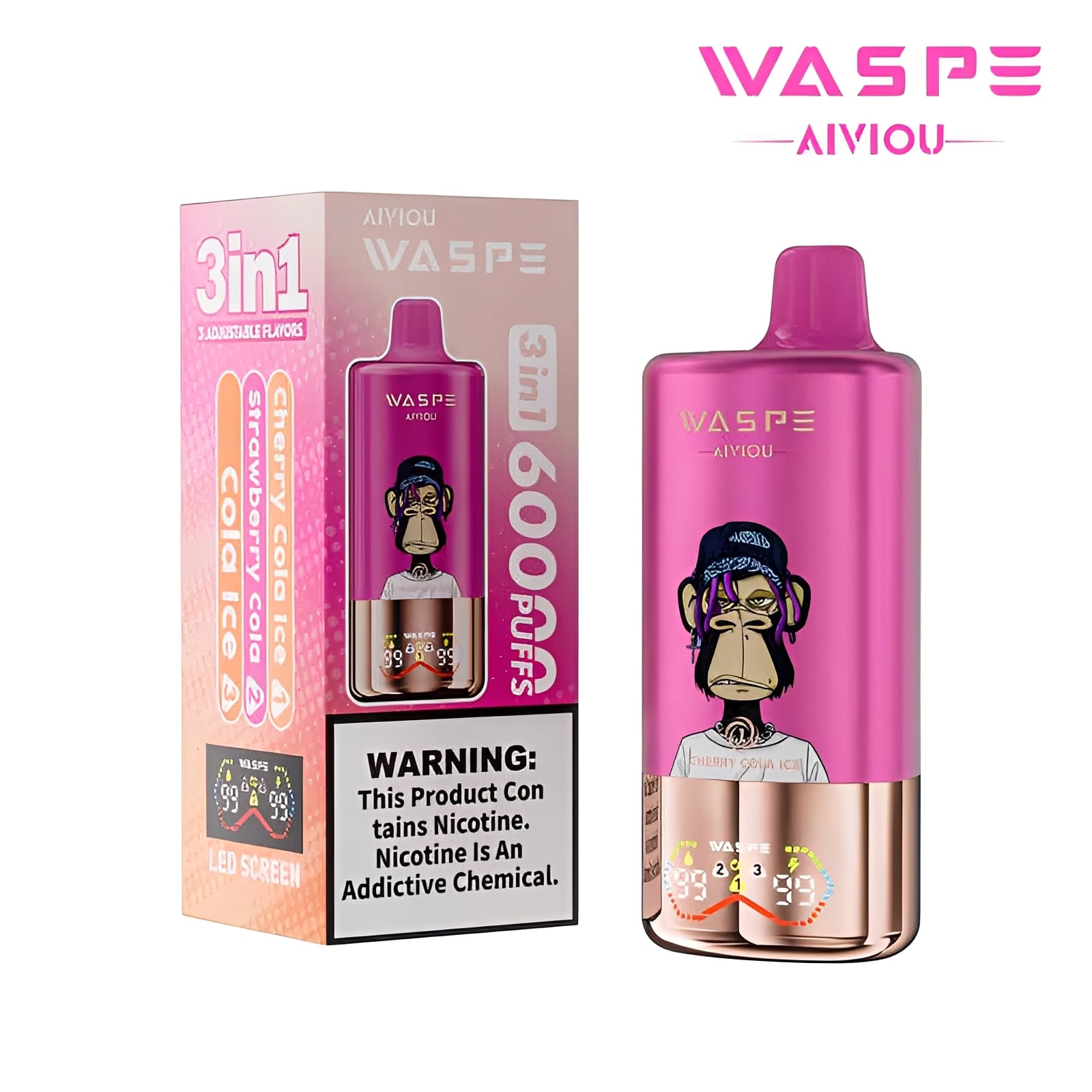 WASPE AIVIOU 60000 Cherry Cola Ice & Strawberry Cola & Cola Ice - Image 2