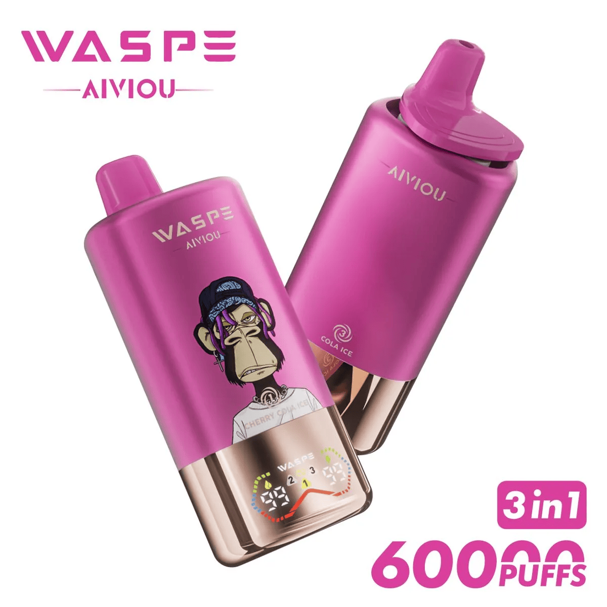 WASPE AIVIOU 60000 Cherry Cola Ice & Strawberry Cola & Cola Ice
