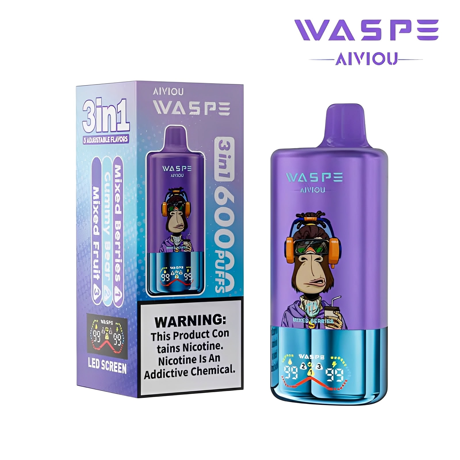 WASPE AIVIOU 60000 Mixed Berries & Gummy Bear & Mixed Fruit - Image 2