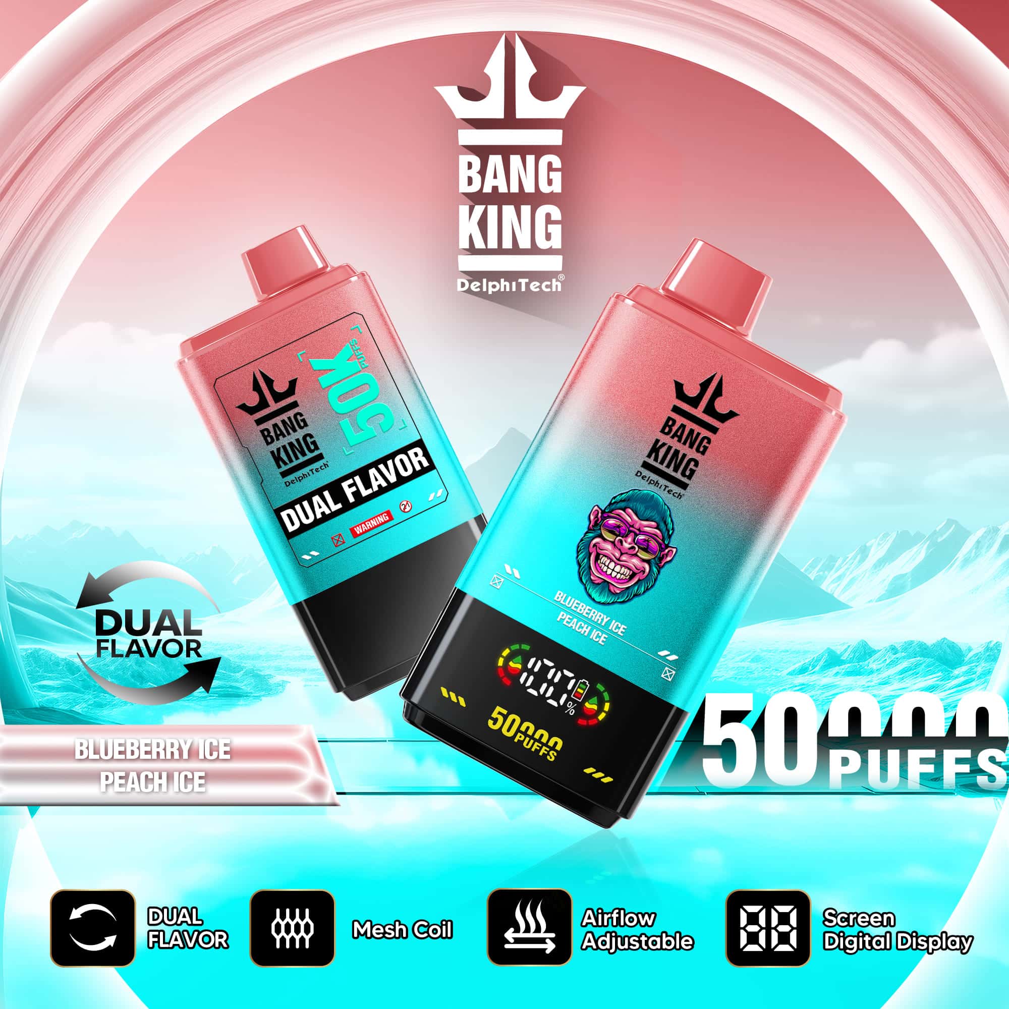 Bang King 50000 Blueberry Ice & Peach Ice