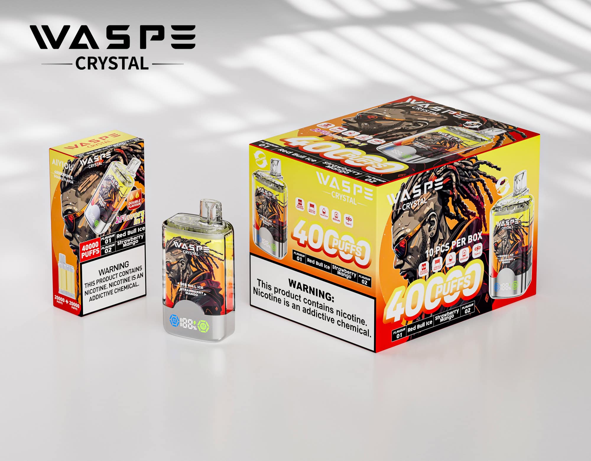 WASPE Crystal 40000 Red Bull Ice & Strawberry Mango – Image 3