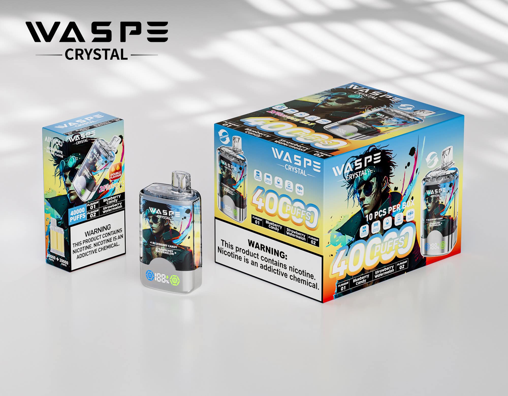 WASPE Crystal 40000 Blueberry Candy & Strawberry Watermelon - Image 3